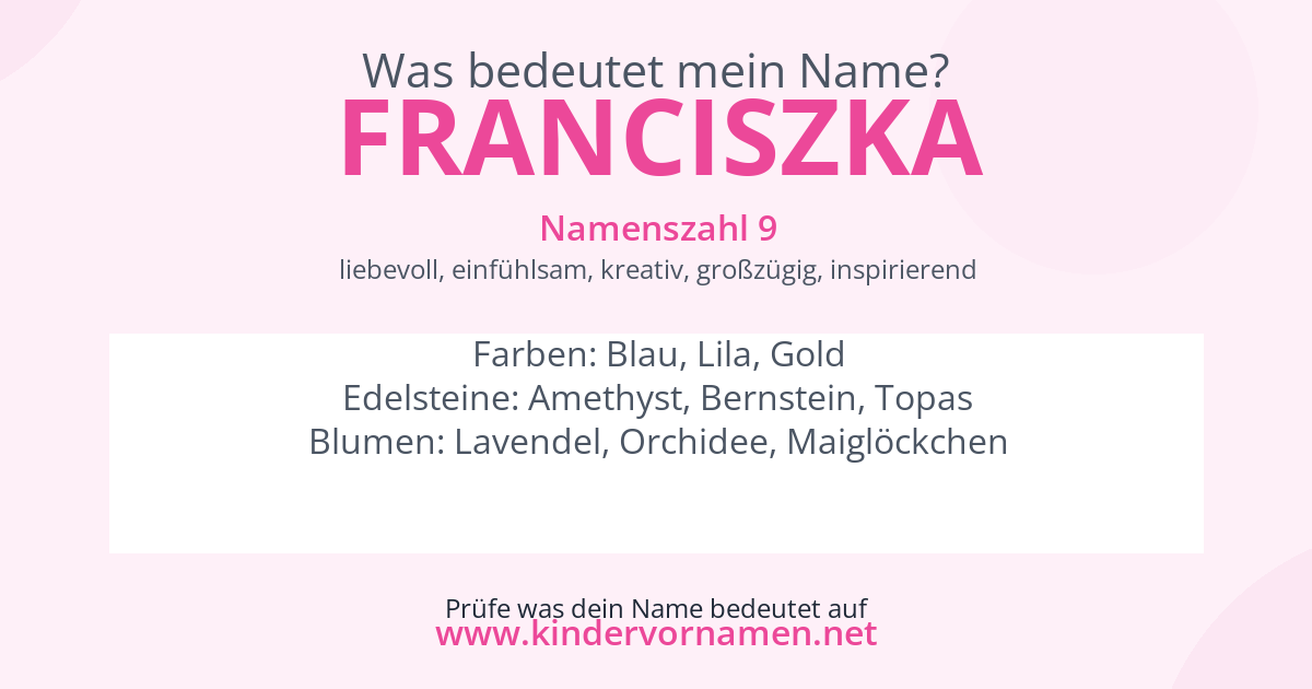 Was bedeutet der Name Franciszka?