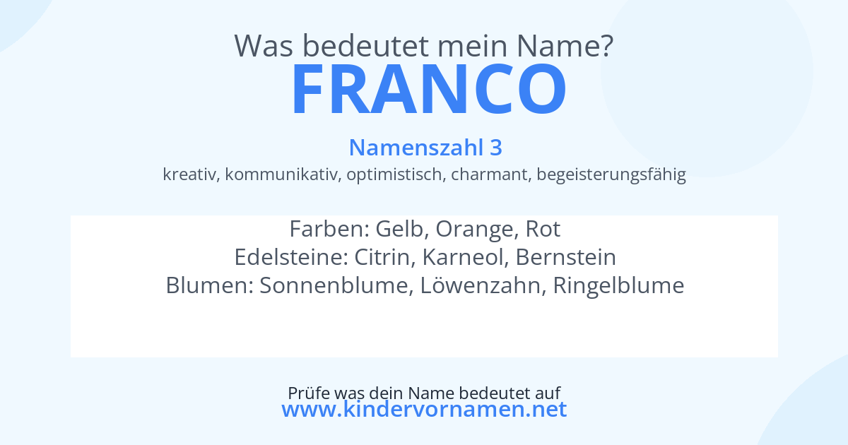 Was bedeutet der Name Franco?
