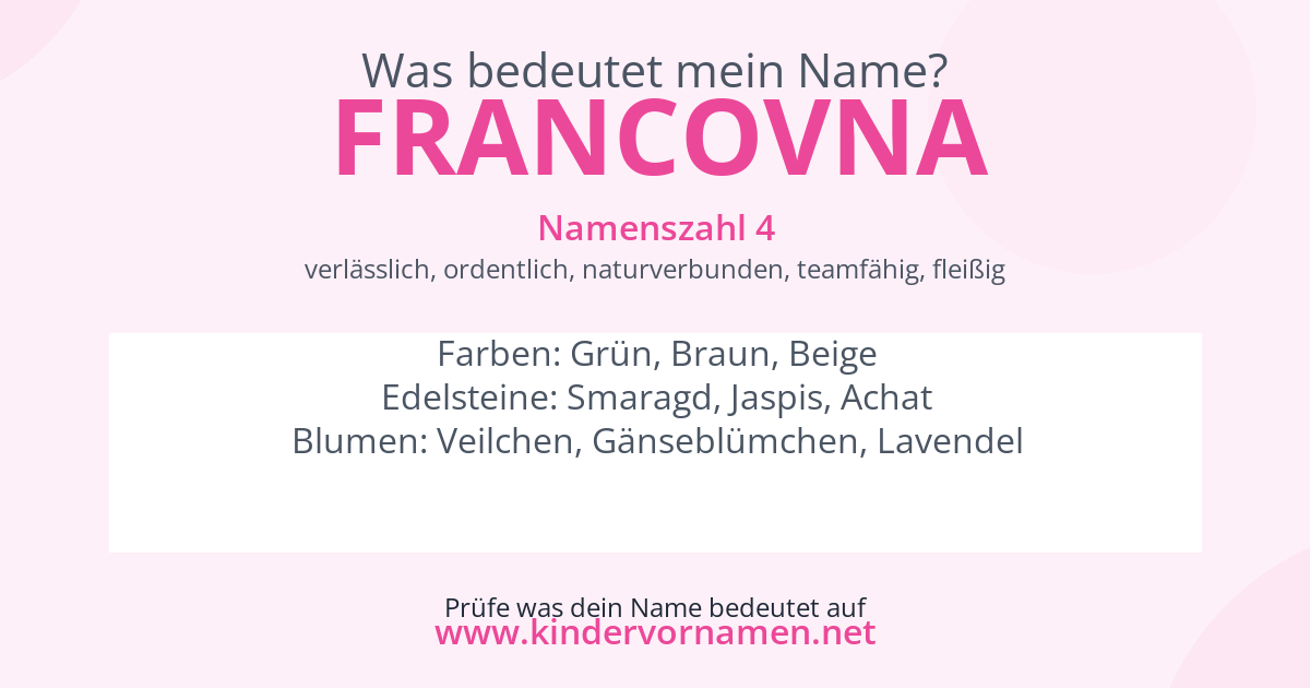 Was bedeutet der Name Francovna?