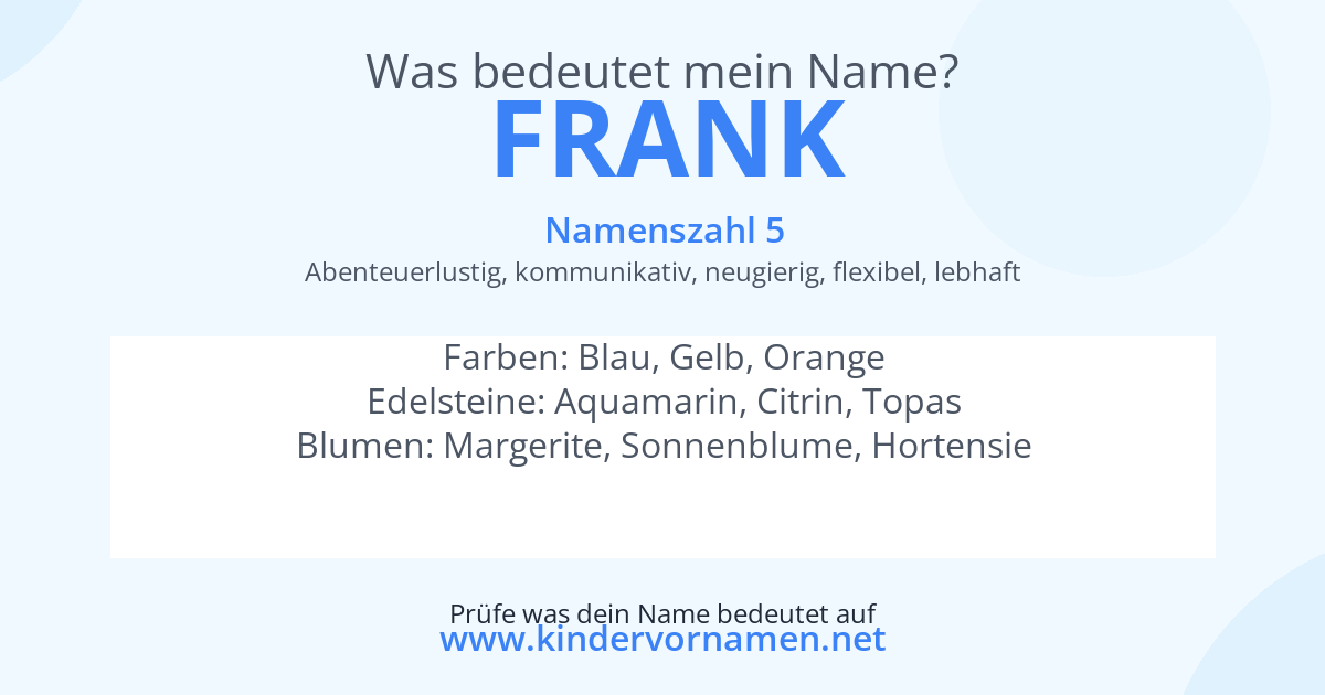 Was bedeutet der Name Frank?
