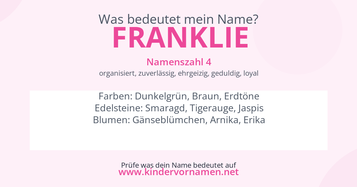 Was bedeutet der Name Franklie?