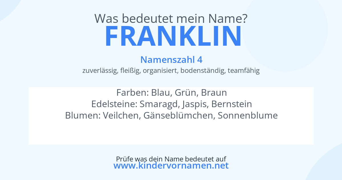 Was bedeutet der Name Franklin?