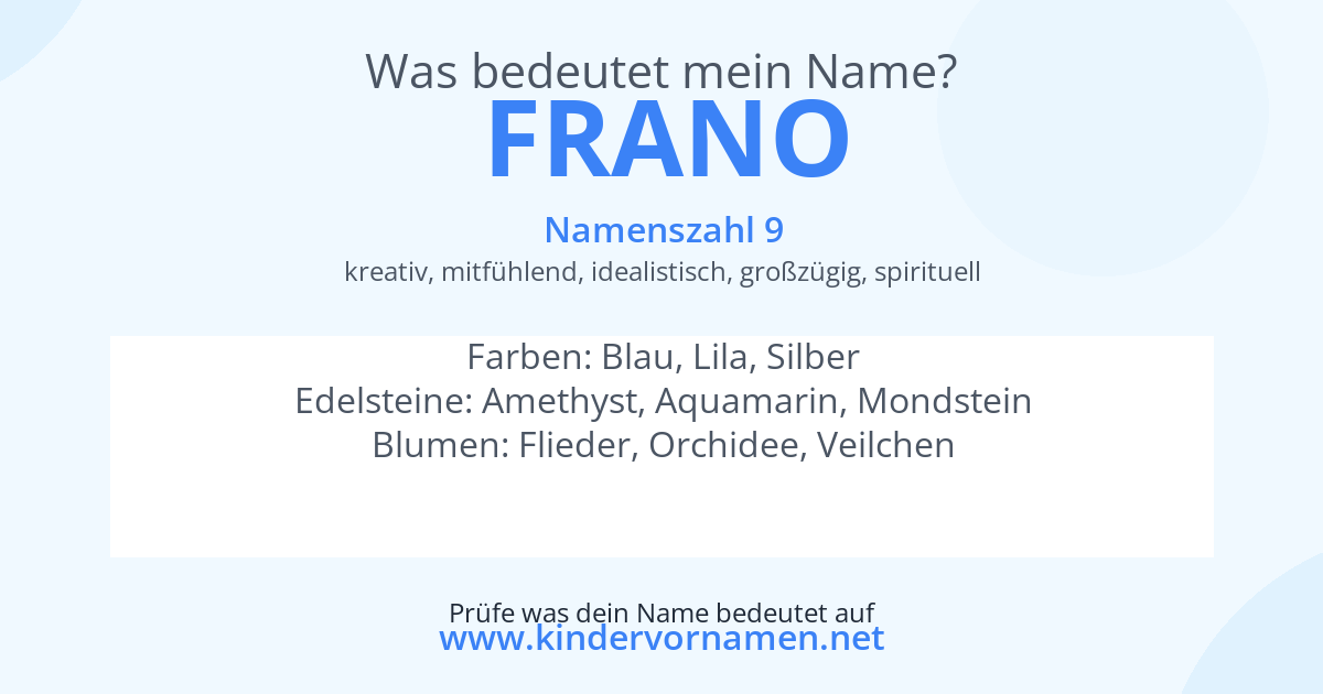 Was bedeutet der Name Frano?