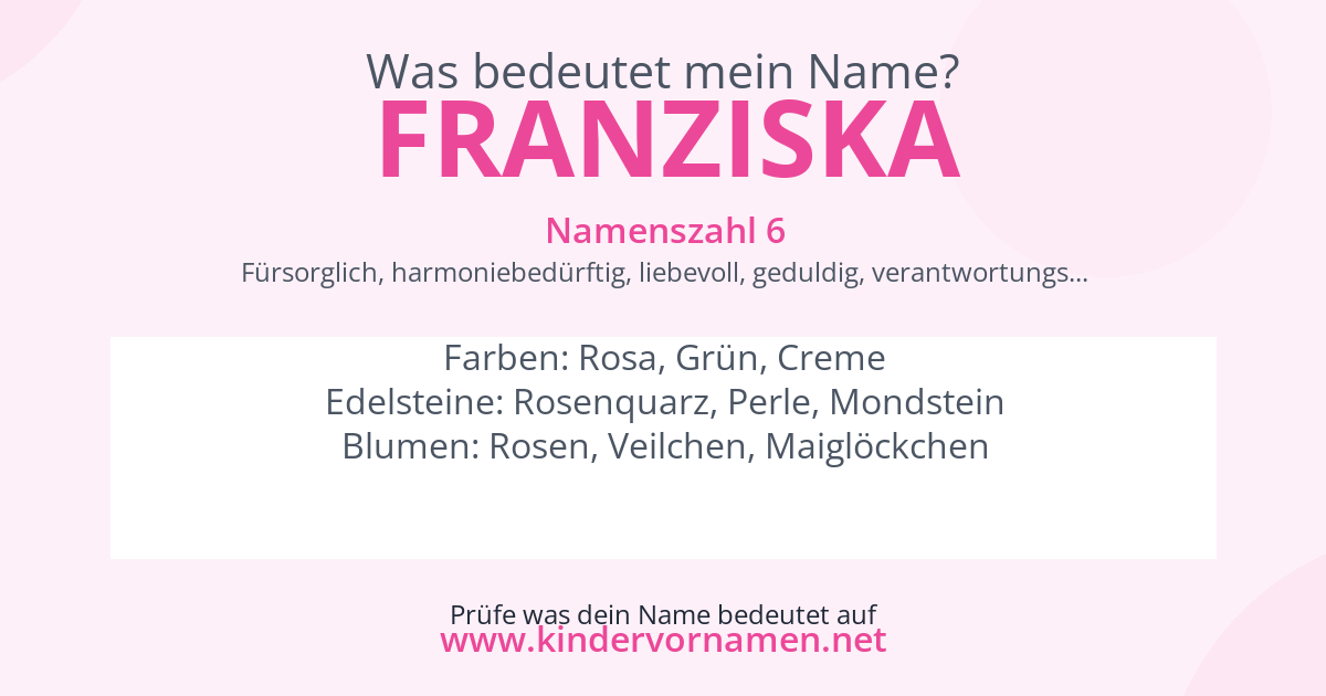 Was bedeutet der Name Franziska?