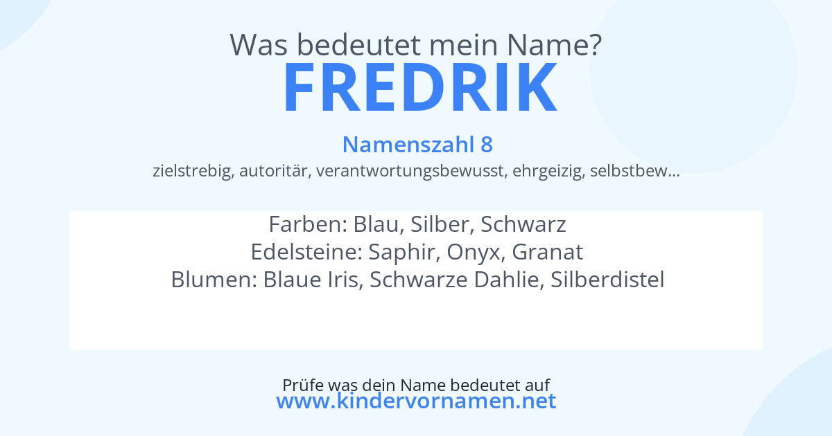 Was bedeutet der Name Fredrik?