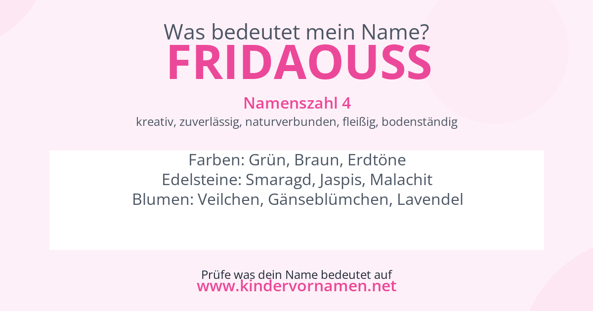 Was bedeutet der Name Fridaouss?