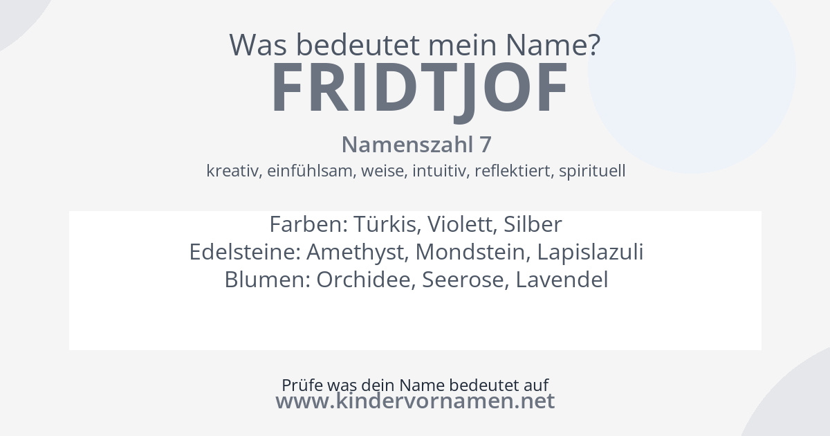 Was bedeutet der Name Fridtjof?