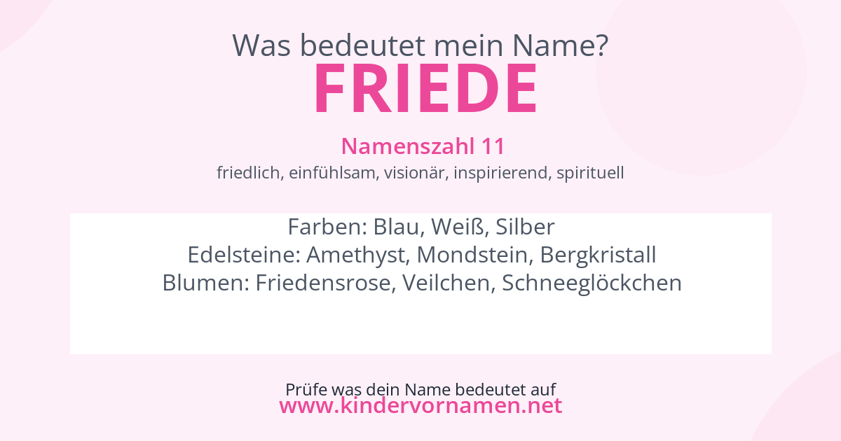 Was bedeutet der Name Friede?