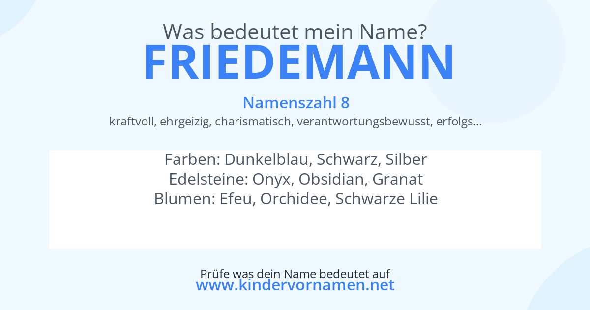 Was bedeutet der Name Friedemann?