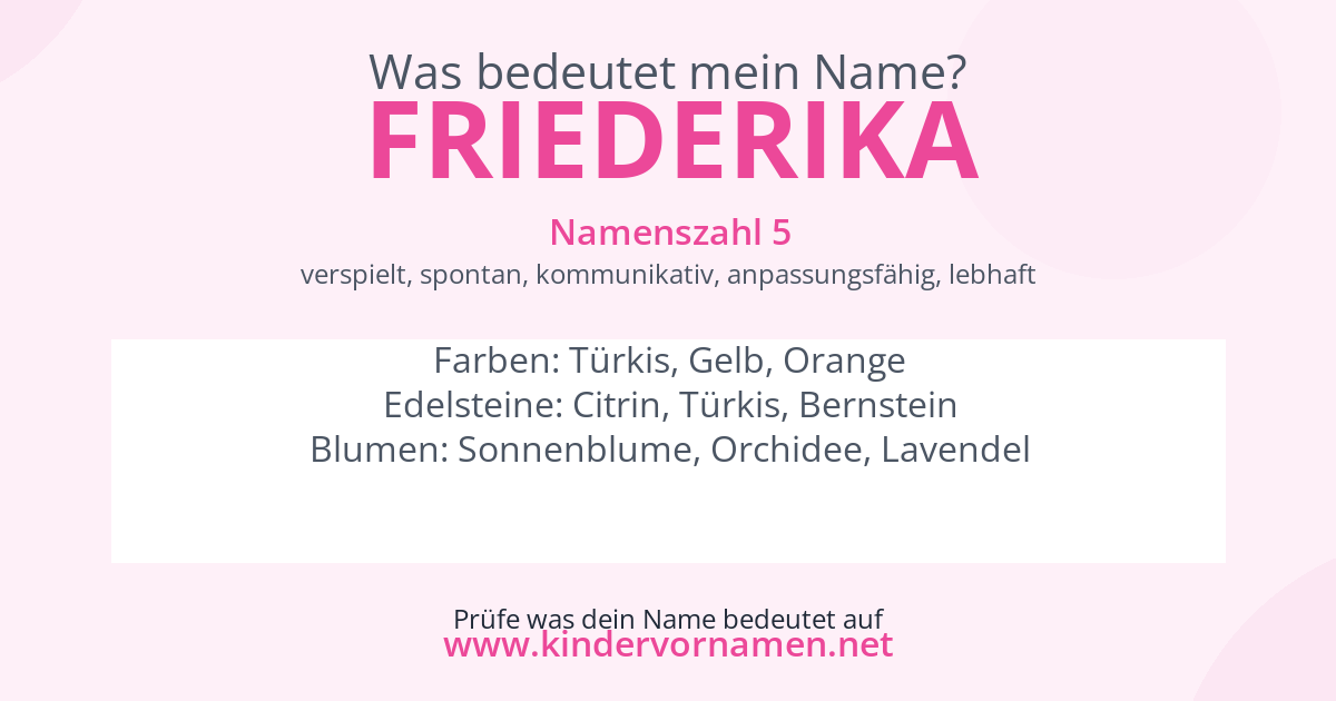 Was bedeutet der Name Friederika?