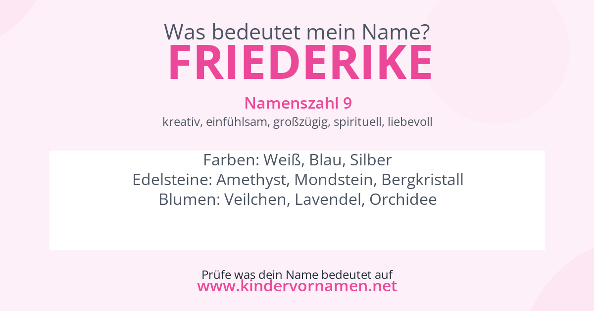 Was bedeutet der Name Friederike?