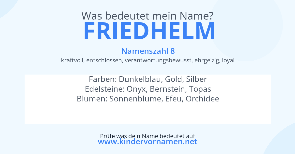 Was bedeutet der Name Friedhelm?