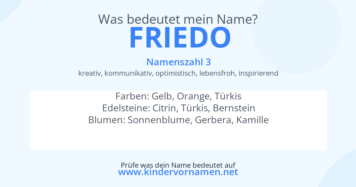 Was bedeutet der Name Friedo?