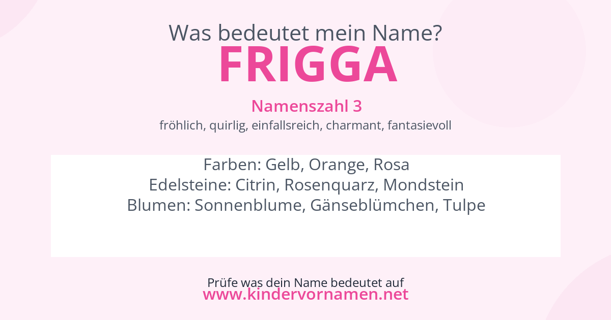 Was bedeutet der Name Frigga?