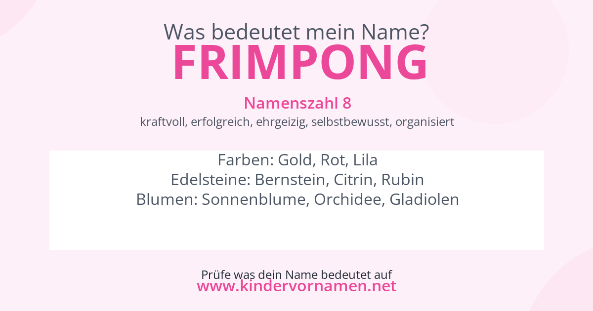 Was bedeutet der Name Frimpong?