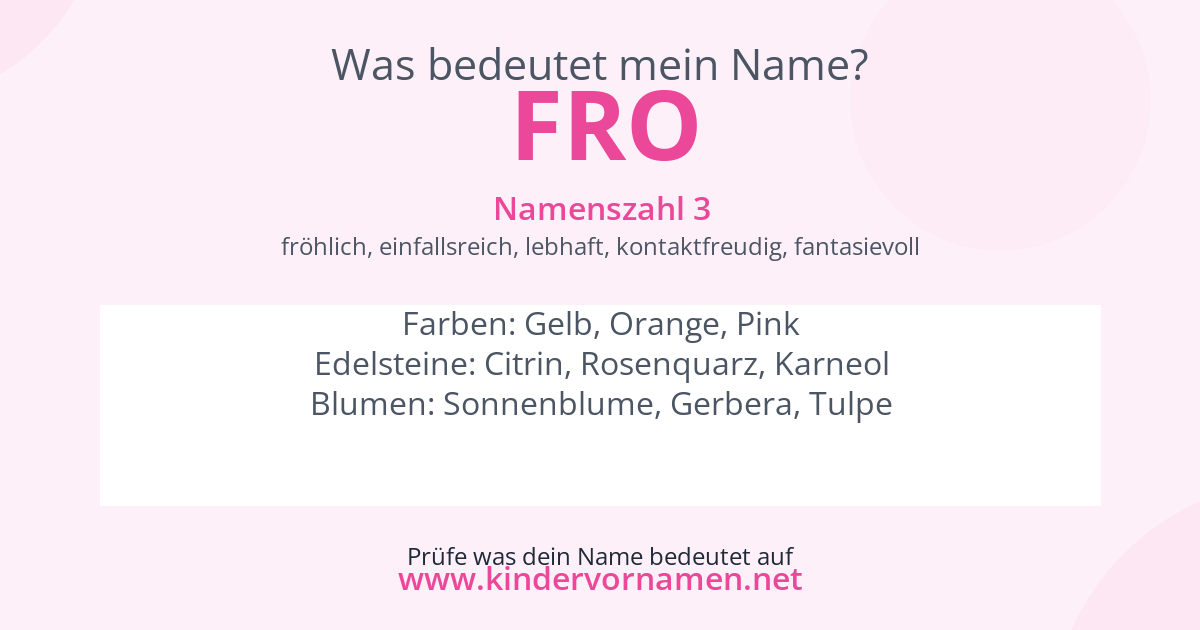 Was bedeutet der Name Fro?