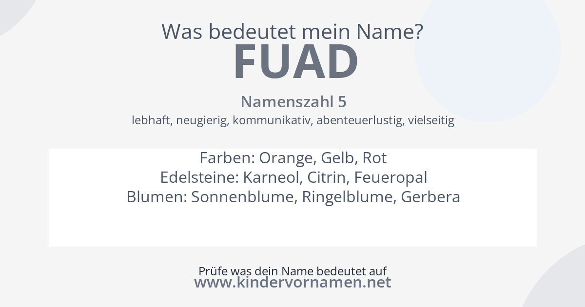 Was bedeutet der Name Fuad?