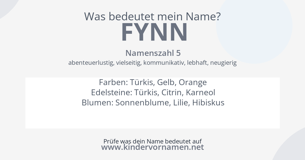 Was bedeutet der Name Fynn?
