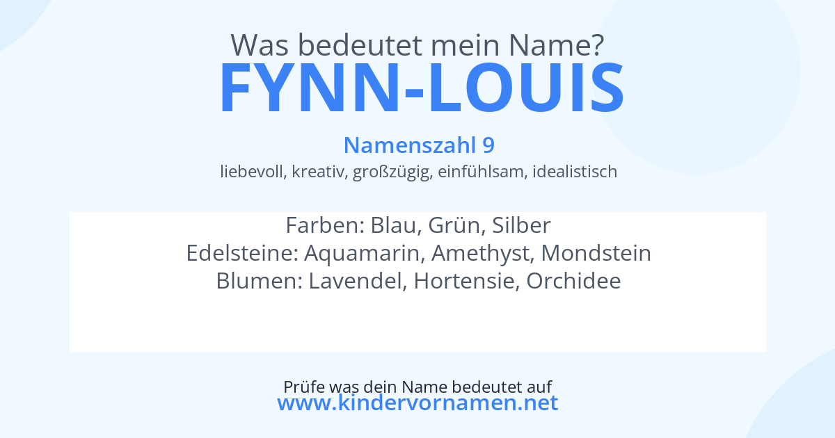 Was bedeutet der Name Fynn-Louis?