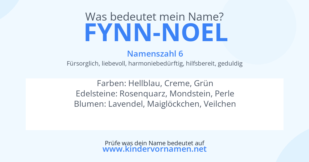 Was bedeutet der Name Fynn-Noel?