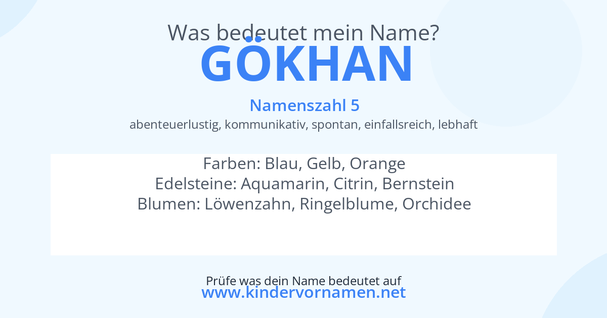Was bedeutet der Name Gökhan?
