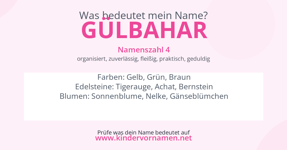 Was bedeutet der Name Gülbahar?