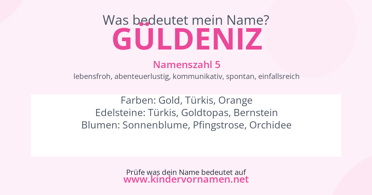 Was bedeutet der Name Güldeniz?