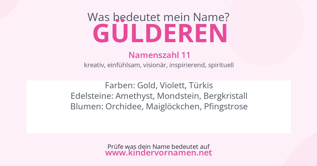 Was bedeutet der Name Gülderen?