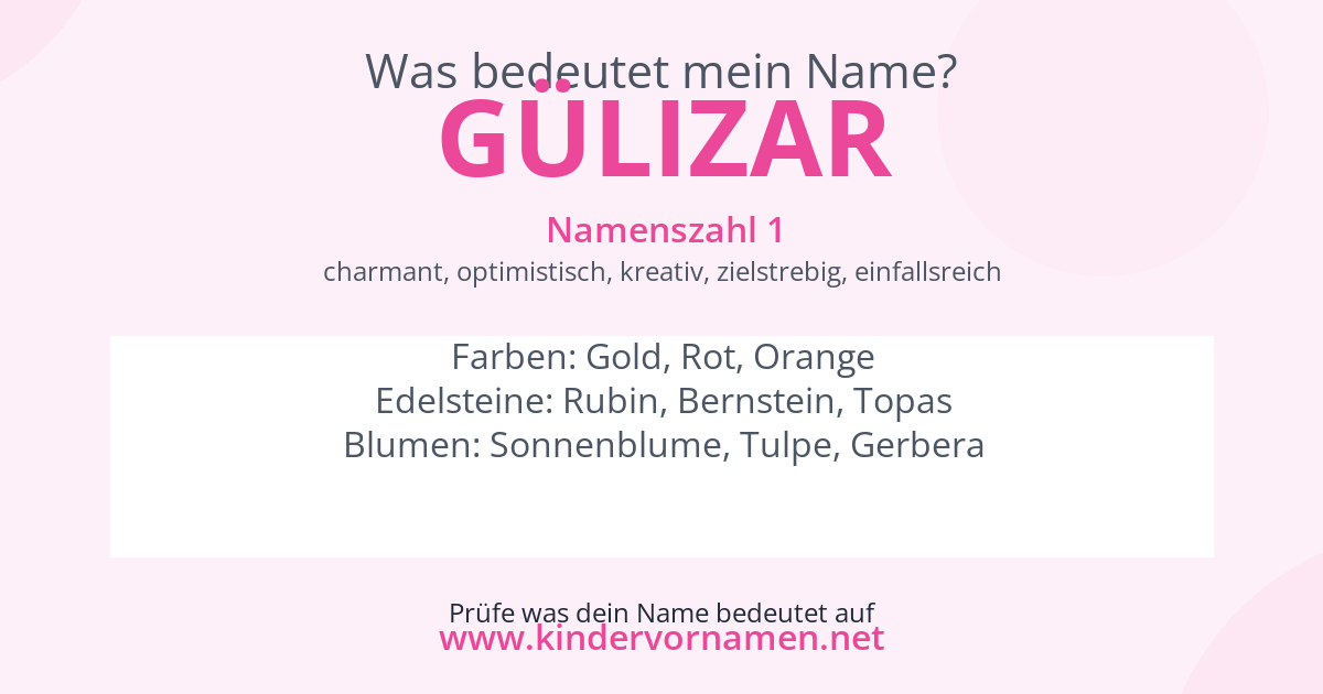 Was bedeutet der Name Gülizar?