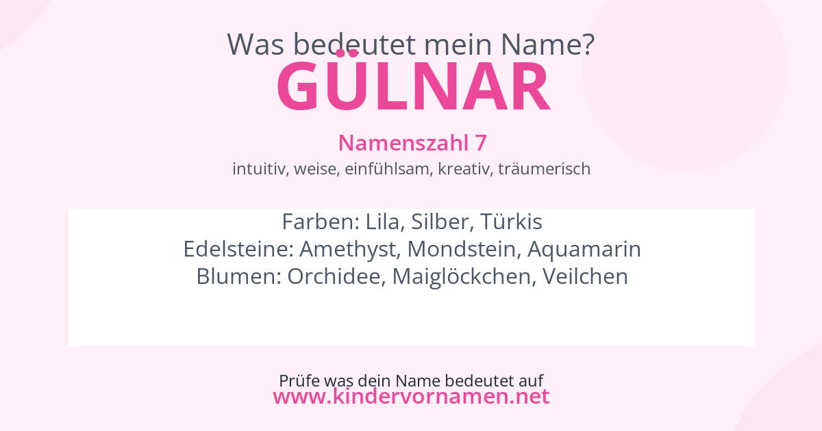 Was bedeutet der Name Gülnar?