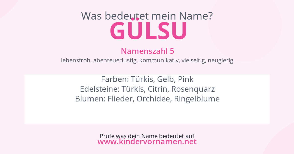 Was bedeutet der Name Gülsu?