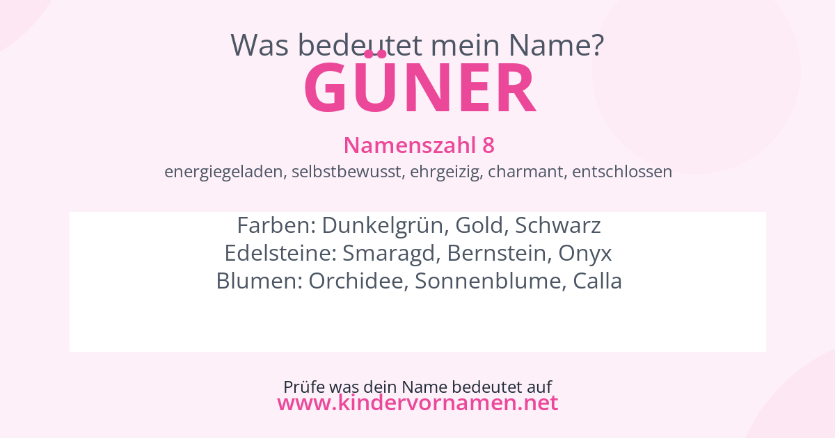 Was bedeutet der Name Güner?