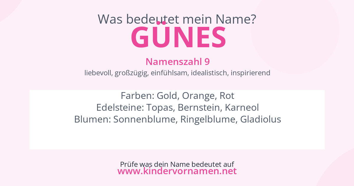 Was bedeutet der Name Günes?