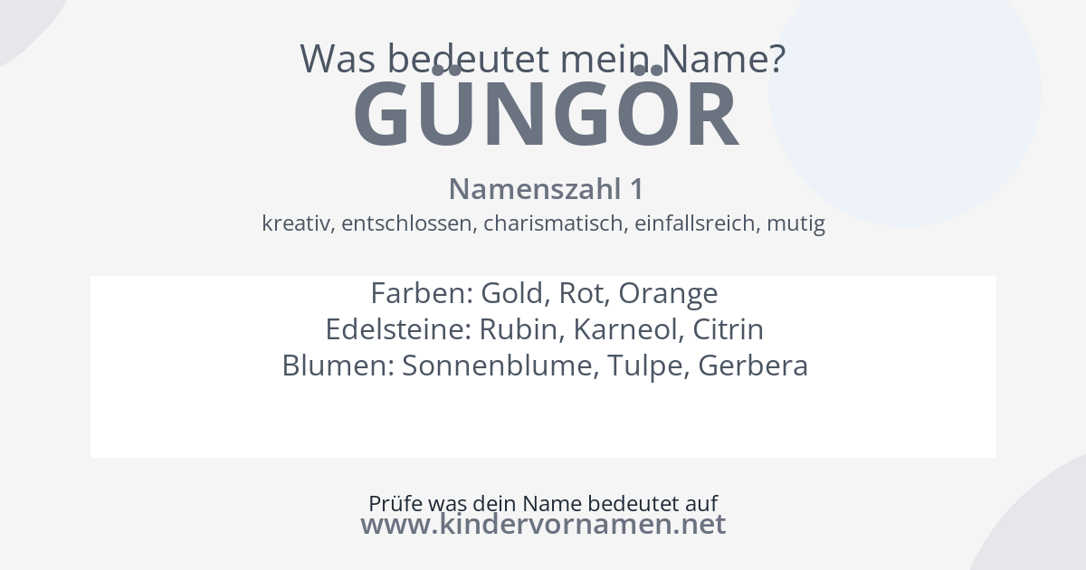 Was bedeutet der Name Güngör?