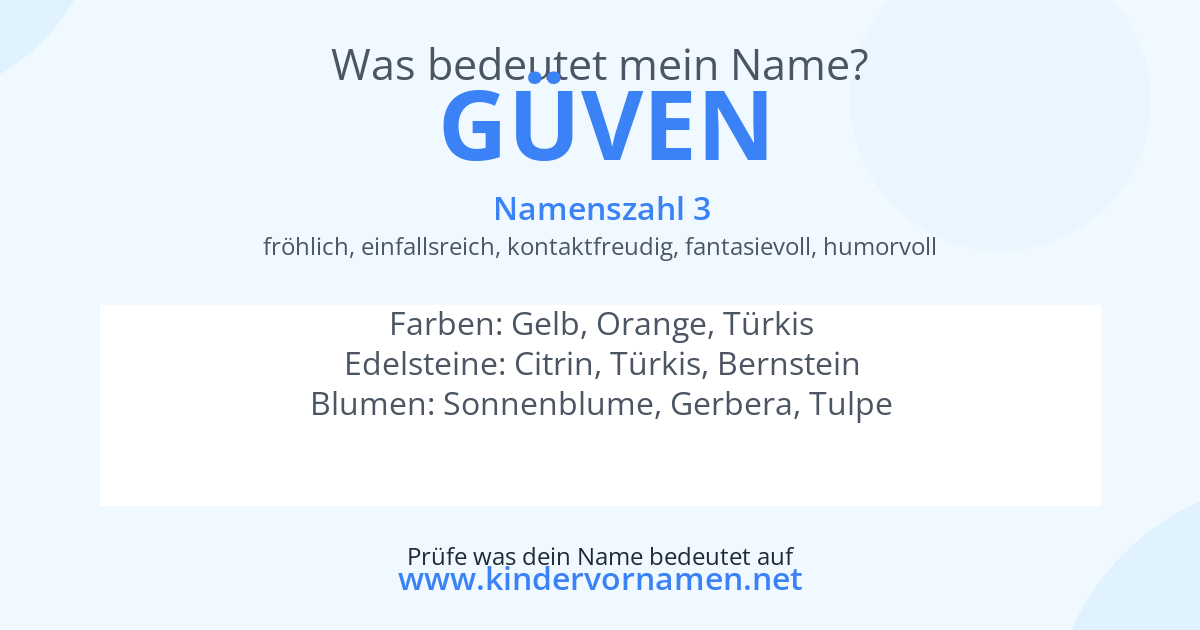 Was bedeutet der Name Güven?
