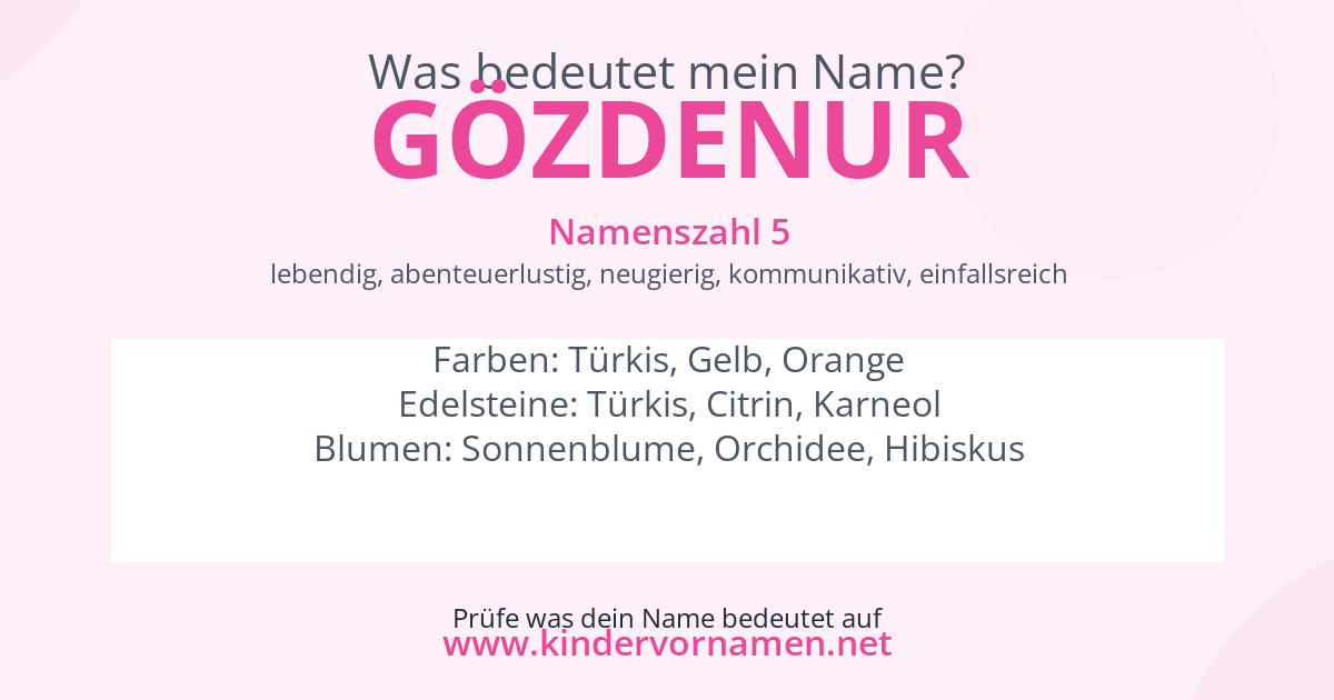 Was bedeutet der Name Gözdenur?