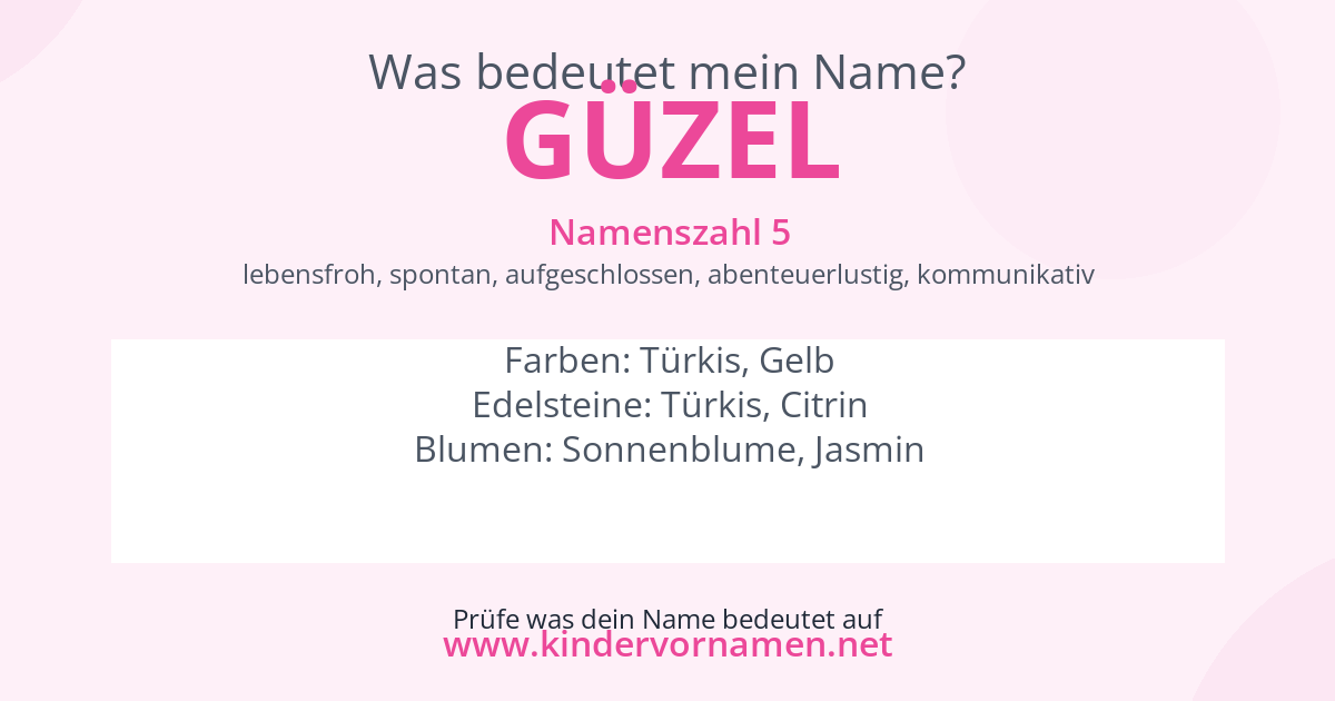 Was bedeutet der Name Güzel?