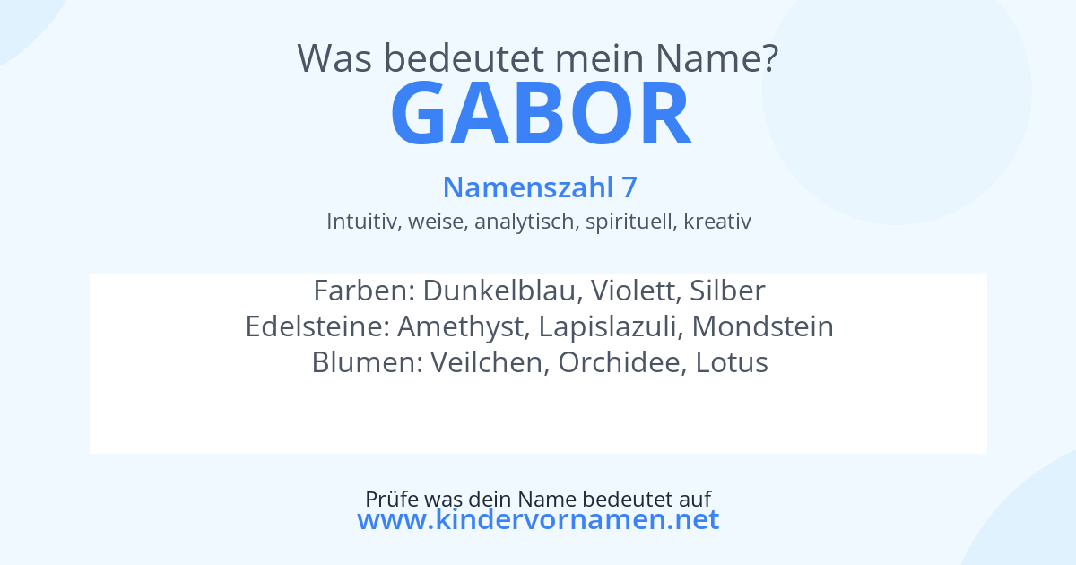 Was bedeutet der Name Gabor?