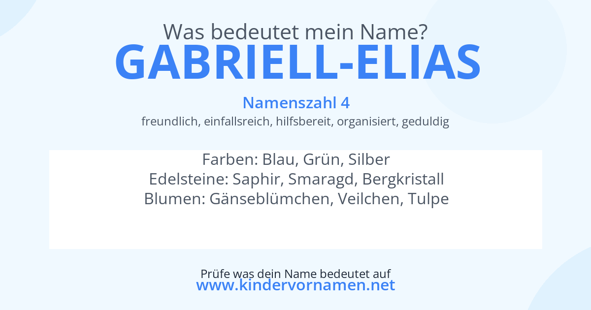 Was bedeutet der Name Gabriell-Elias?