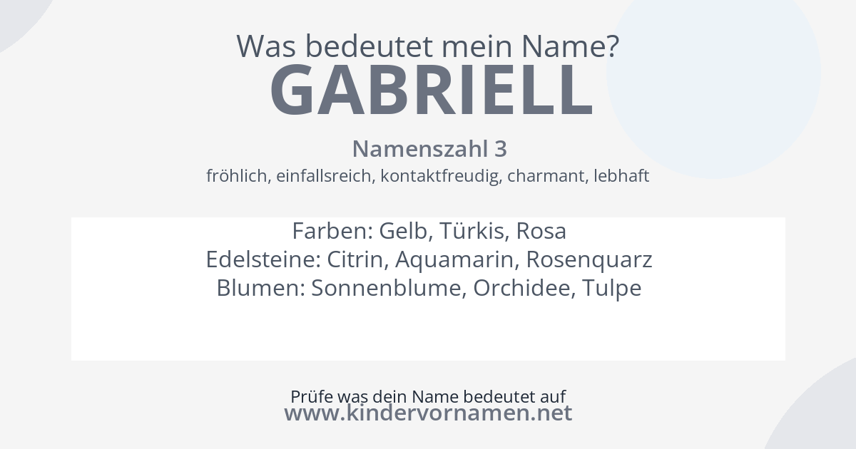 Was bedeutet der Name Gabriell?