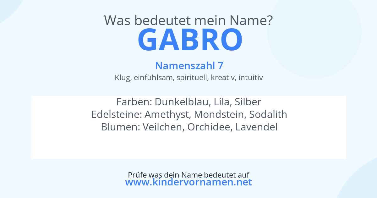 Was bedeutet der Name Gabro?