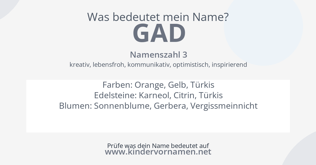 Was bedeutet der Name Gad?