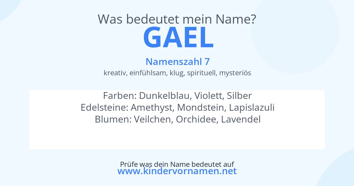 Was bedeutet der Name Gael?