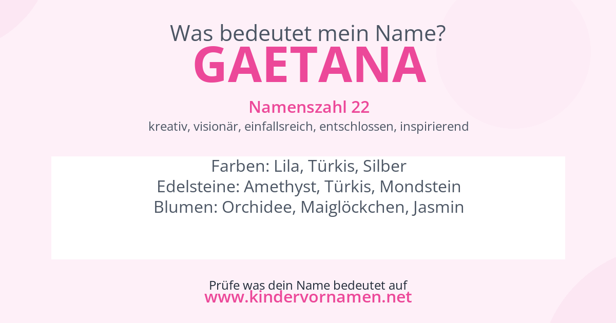 Was bedeutet der Name Gaetana?