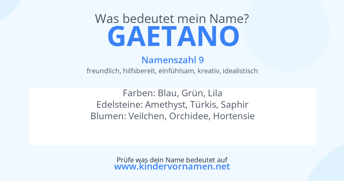 Was bedeutet der Name Gaetano?