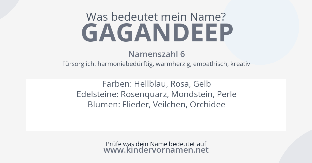 Was bedeutet der Name Gagandeep?
