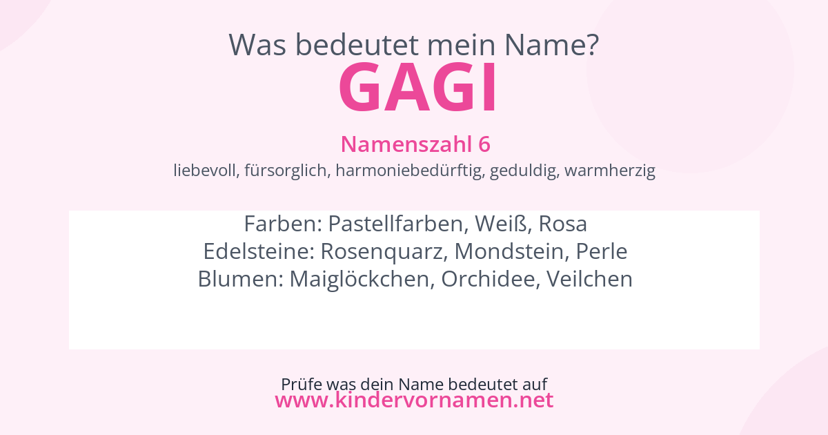 Was bedeutet der Name Gagi?