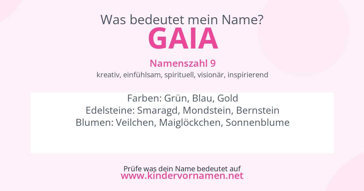 Was bedeutet der Name Gaia?