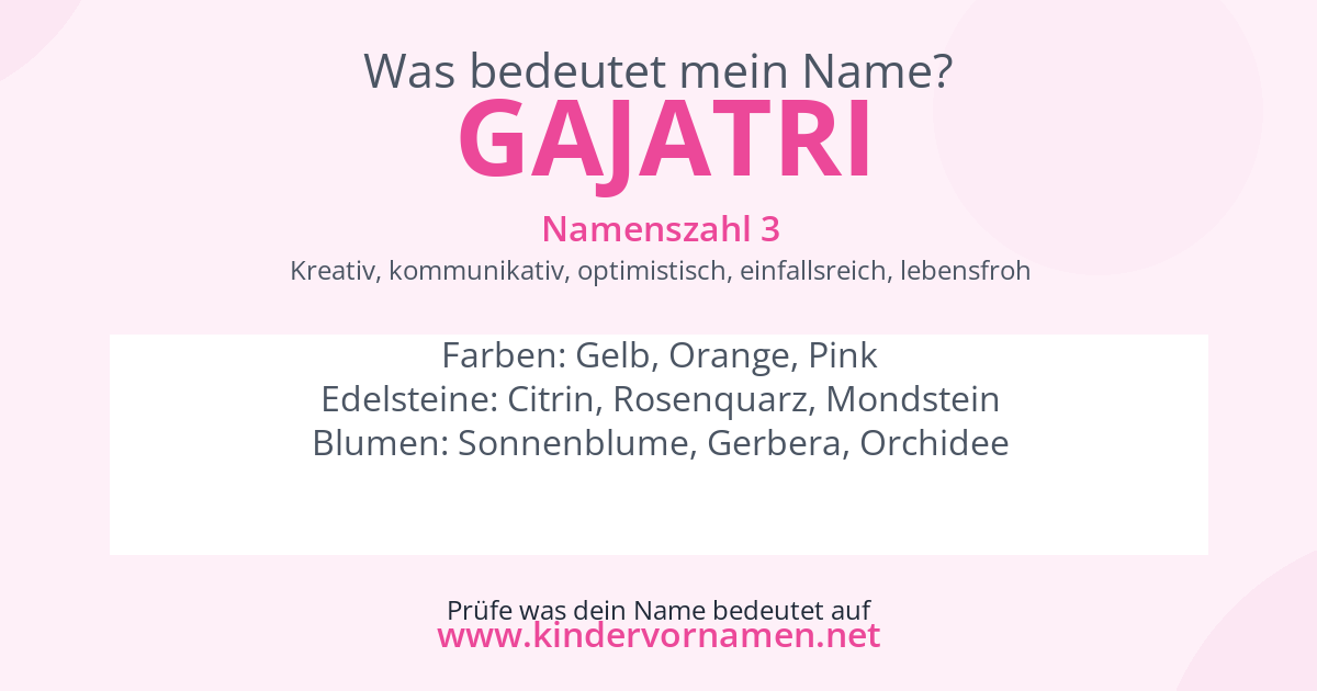 Was bedeutet der Name Gajatri?