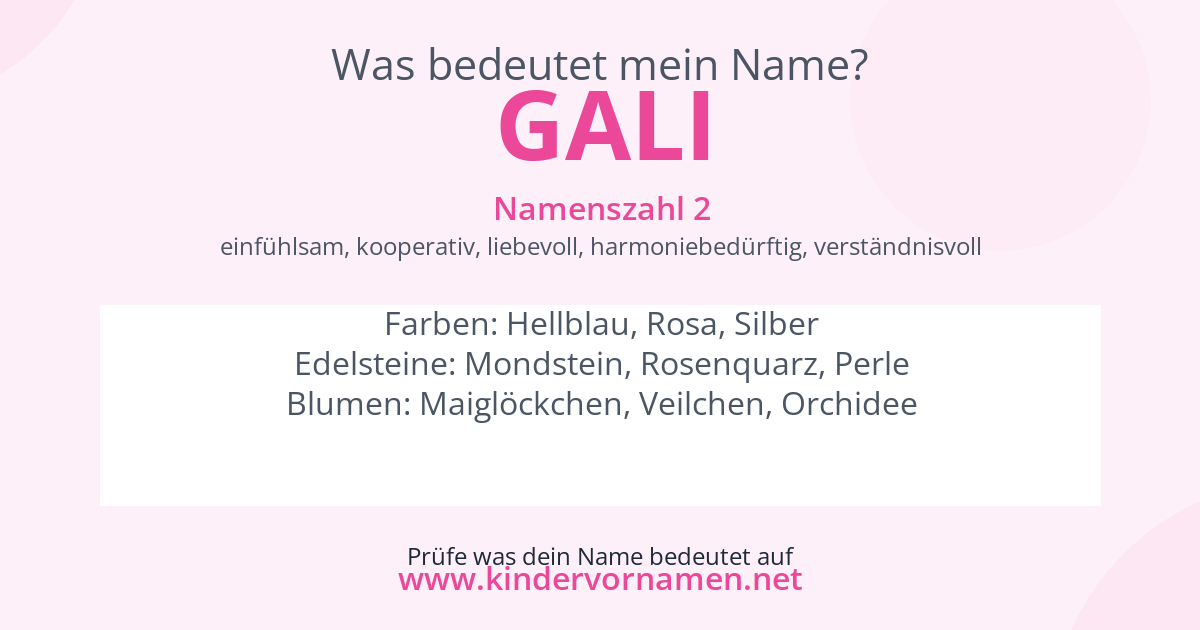 Was bedeutet der Name Gali?